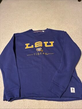 Pressbox LSU Crewneck Sweatshirt in Navy and Gold